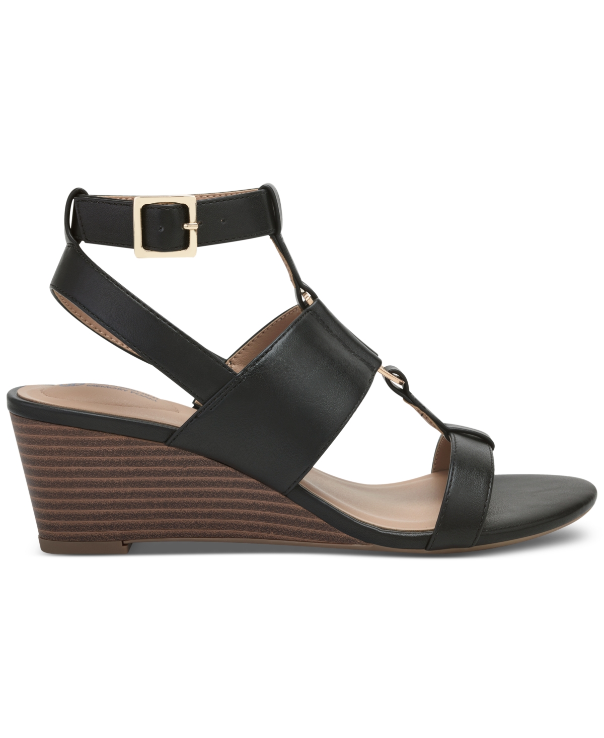 Giani Bernini Women's Christaa Memory Foam Strappy Wedge Sandals, Created For Macy's In Cognac