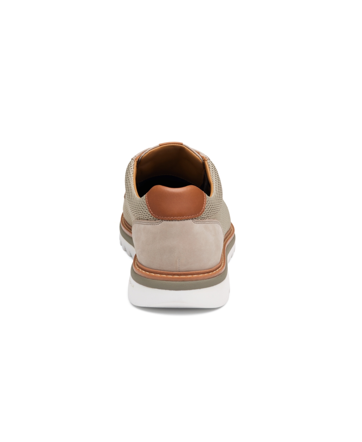 Shop Johnston & Murphy Men's Braydon Knit Plain Toe Casual Lace Up Sneakers In Taupe