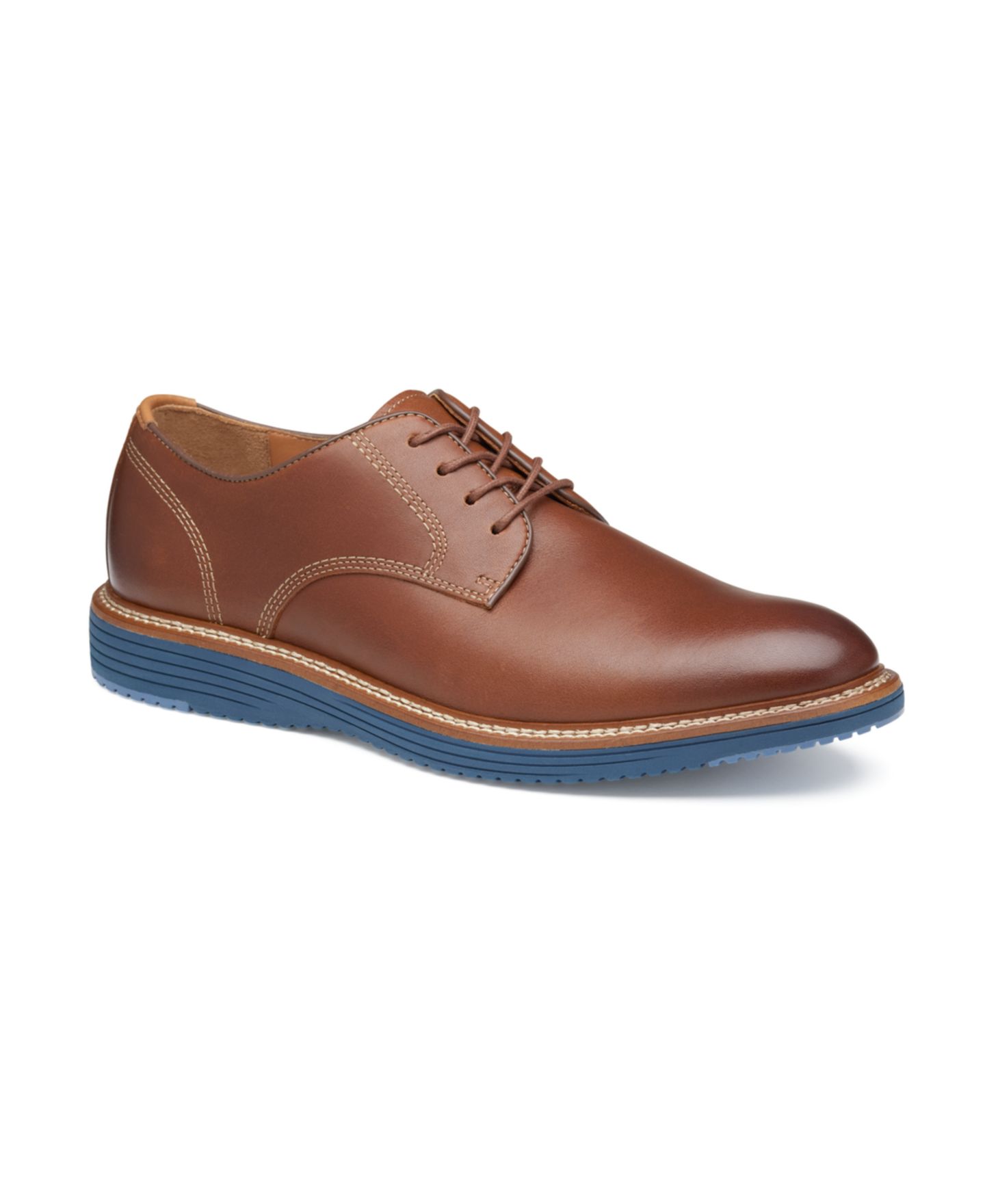 Мужское платье Johnston & Murphy Upton Plain Toe Dress Casual Lace Up, цвет: Рыжевато-коричневый — фото 1