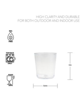 Tritan Simple Double Old Fashioned Drinkware Set 15.9 oz., Set of 4