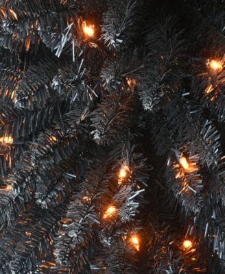 6' Pre-Lit Artificial Halloween Tree, Evergreen, LED Lights, Includes Pumpkin Base, Halloween Collection