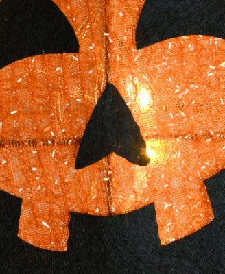 National Tree Company 19" Pre-Lit Stacked Pumpkins in Witch's Hat Outdoor Decoration, LED Lights, Halloween Collection