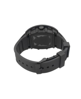 Men's Matte Black Plastic Strap Watch 42mm