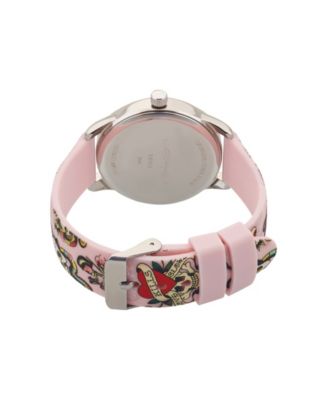 Women's Quartz Matte Pink Silicone Strap Analog Watch 38mm