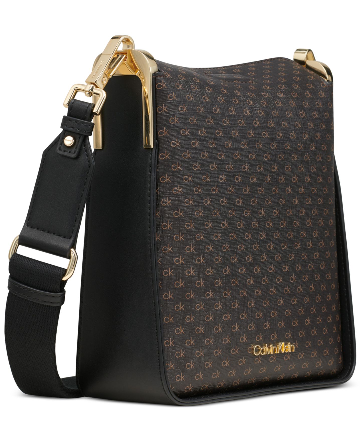 Женская сумка Calvin Klein Fay Signature Adjustable Crossbody with Magnetic Top Closure, цвет: Коричневый — фото 4