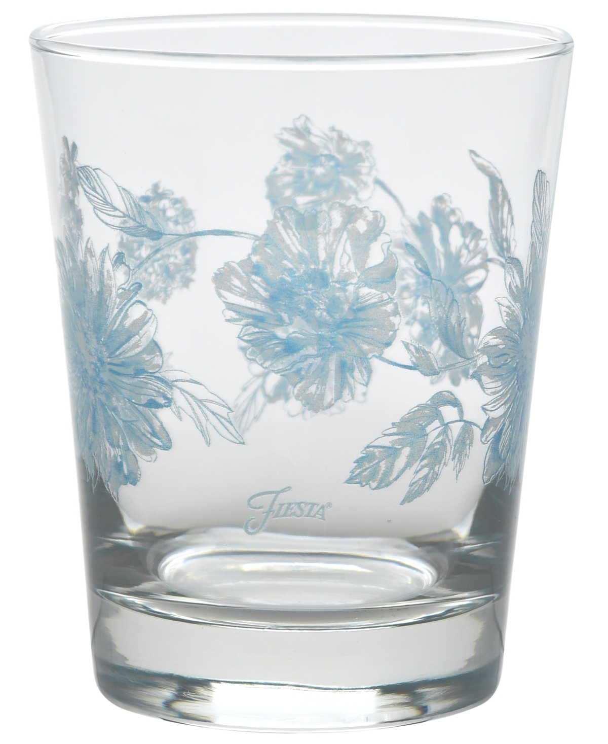 Shop Fiesta Botanical Floral 15-ounce Dof Double Old Fashioned Glass Set Of 4 In Sky