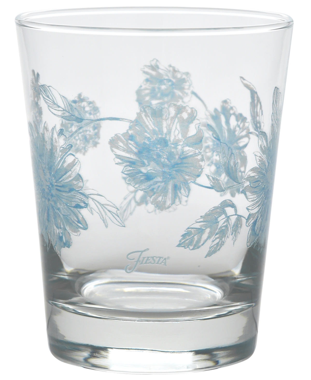 Fiesta Botanical Floral 15-ounce Dof Double Old Fashioned Glass Set Of 4 In Sky
