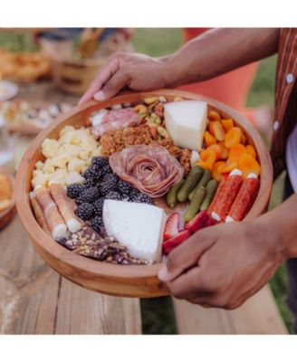 Barista Acacia Wood Glass Serving Tray