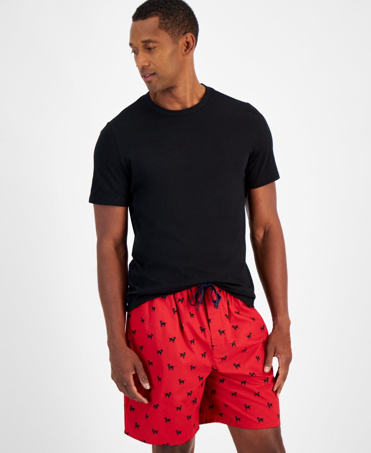 Club Room Men's Solid T-Shirt & Woven Plaid Boxer Set, Created for Macys