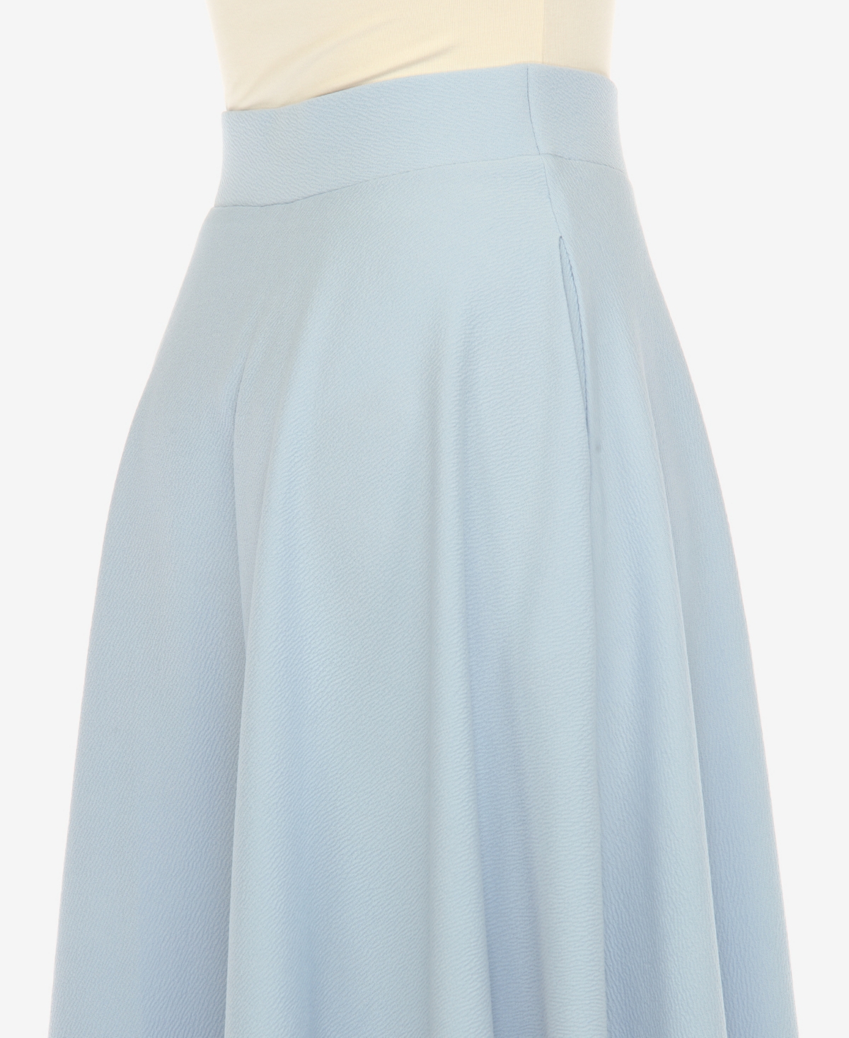 White Mark Women's Flared Skirt With Pockets In Baby Blue