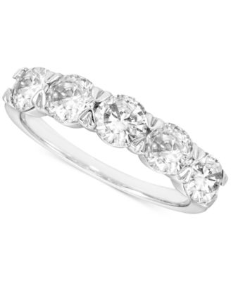Macy's - Diamond Five Stone Anniversary Band (2 ct. t.w.) in 14k White Gold