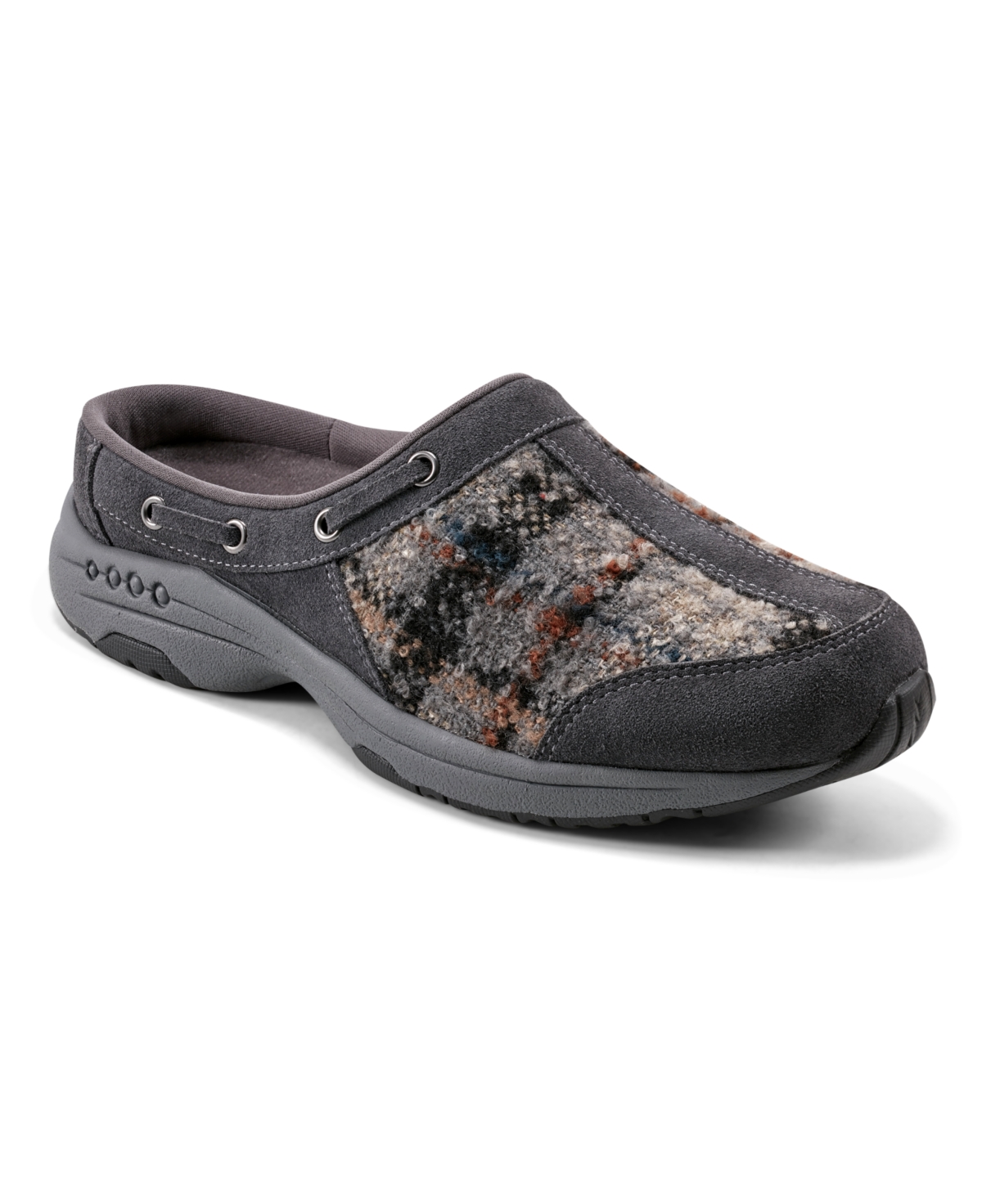 Women's Travelport Round Toe Casual Slip-on Mules - Grey Suede