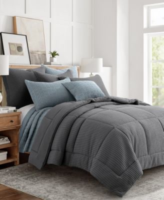 Home Mills Waffle Textured 3-Pc. Comforter Set, Full/Queen