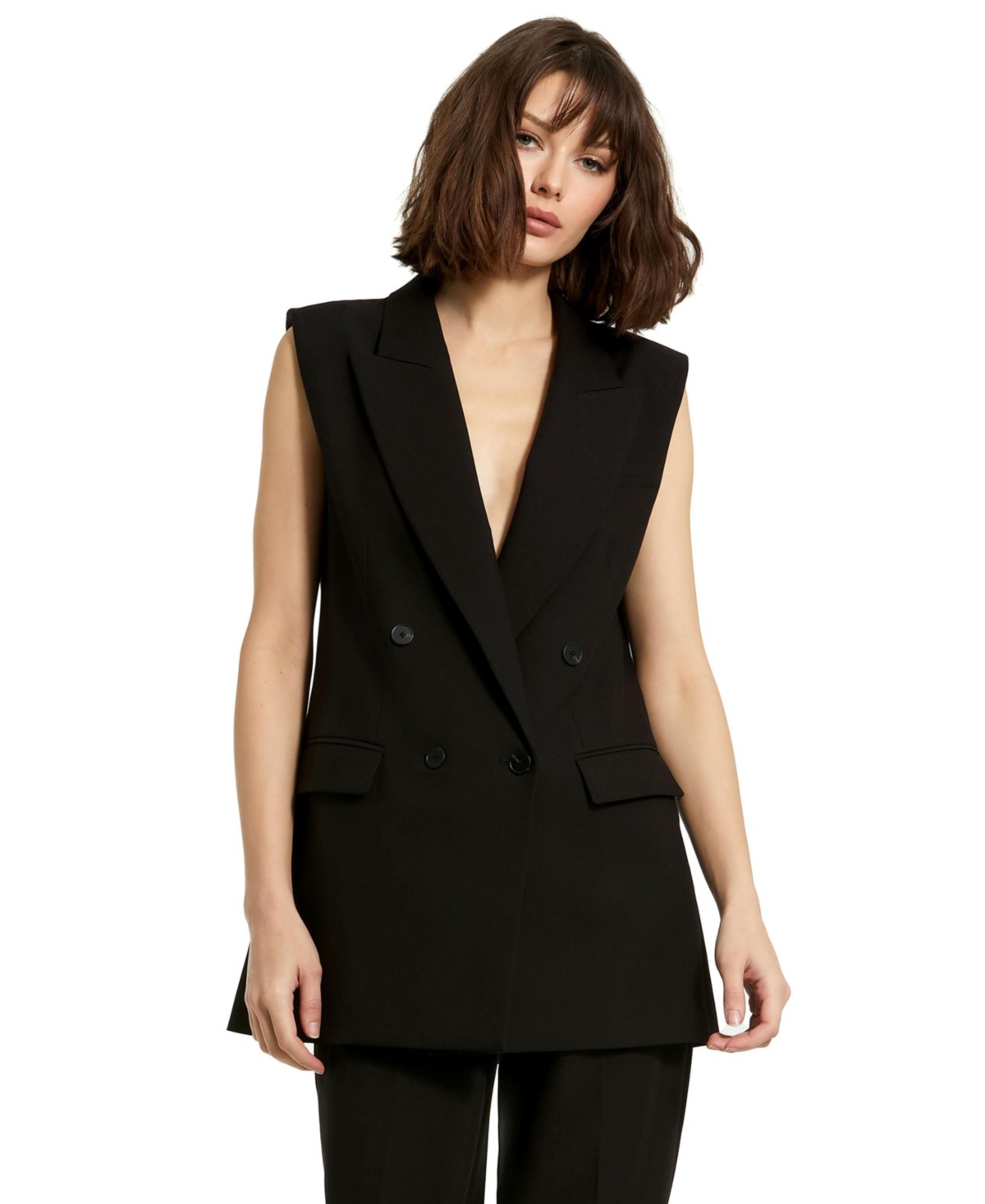 Black crepe tailored blazer on sale