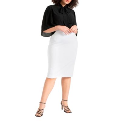 Women's Plus Size Neoprene Pencil Skirt