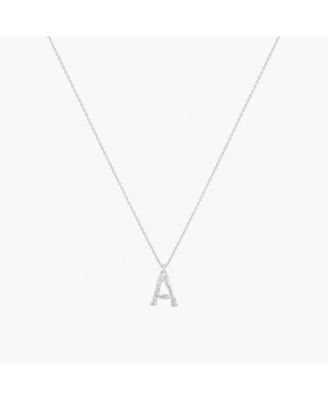 Textured Initial Letter Necklace Gold Personalized Gift - Silver - a 41$