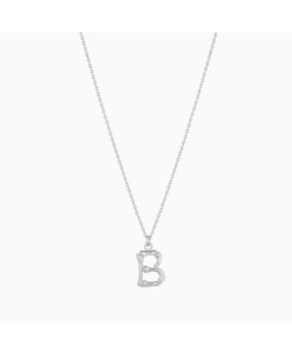 Textured Initial Letter Necklace Gold Personalized Gift - Silver - b 41$