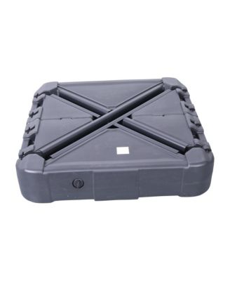 Harlan Weather And Impact Resistant Heavy Duty Universal Offset Umbrella Base With Built-In Wheels And Grooved Handles In Black