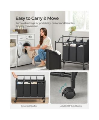 Rolling Laundry Sorter with Removable Bags