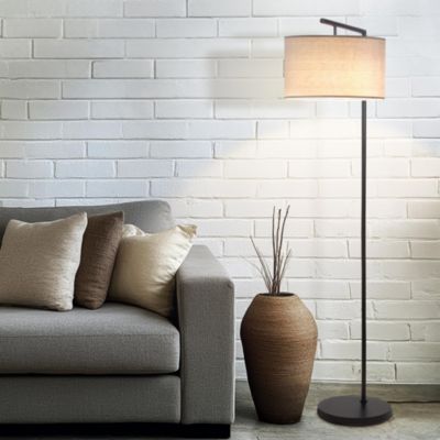 Montage Modern 60" LED Arc Floor Lamp with Fabric Drum Shade