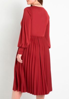 Women's Knot Front Pleated Skirt Dress