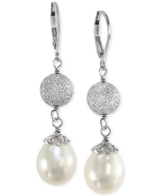 Effy Collection Effy® Cultured Freshwater Pearl Drop Earrings In 