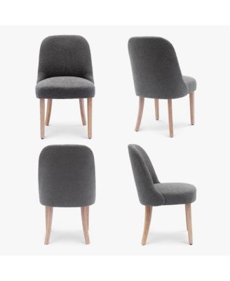 Mid-Century Modern Upholstered Boucle Dining Chair (Set of 4)