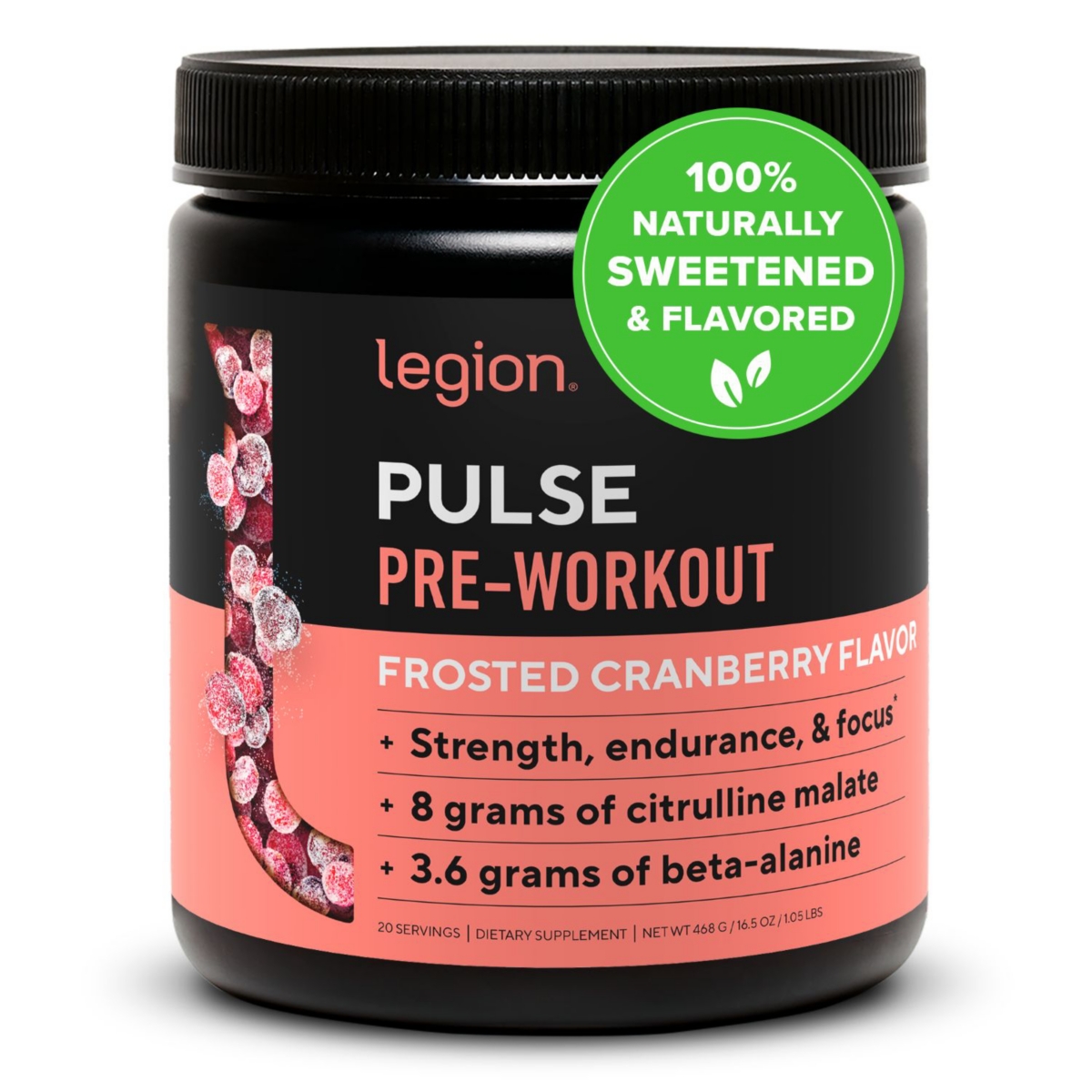 Legion Athletics Legion Pulse Natural Pre-Workout Supplement - 20 Servings (Frosted Cranberry)