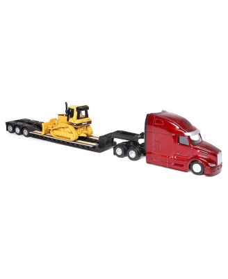 1/87 Peterbilt UltraLoft Tandem Tractor with Lowboy Trailer & Caterpillar D5M Dozer