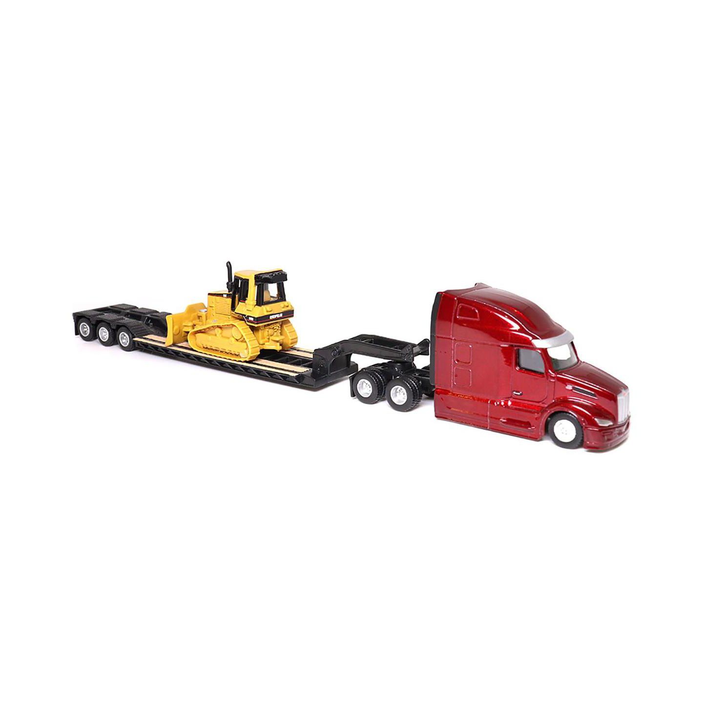 Детские игрушки Diecast Masters 1:87 Scale Peterbilt UltraLoft with Caterpillar D5M Dozer Die-Cast Toy, 3-Piece Set — фото 2