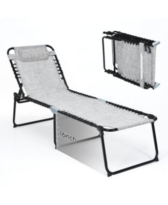 Foldable Recline Lounge Chair with Adjustable Backrest and Footrest