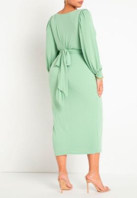 Women's Plus Size Cross Front Midi Dress