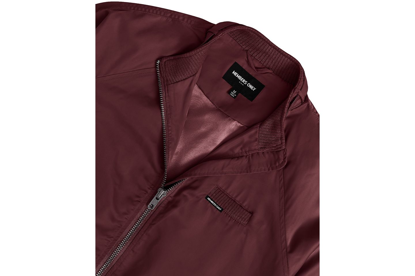 Женская куртка Members Only Satin Bomber, цвет: Бордовый — фото 6