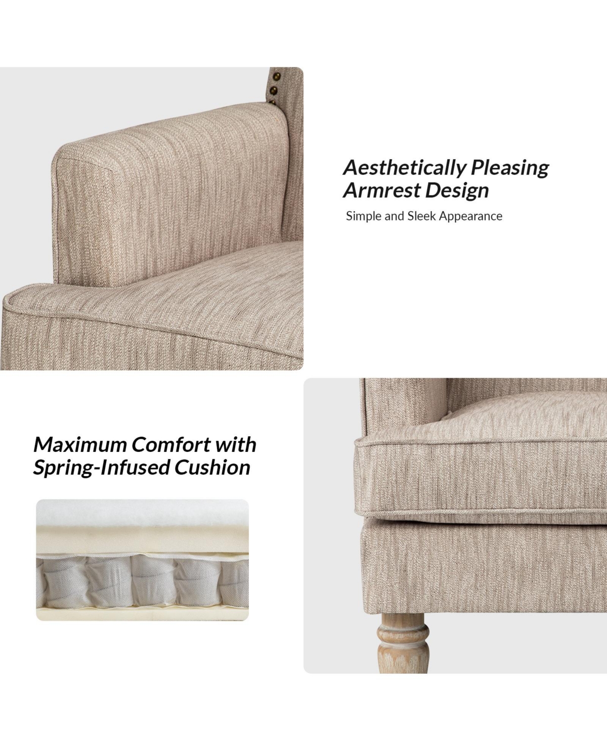 Bisnauth Contemporary Accent Chair with Nailhead Trim