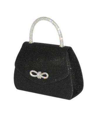 Ladies' Evening Bag with Glitter Handle and Bow