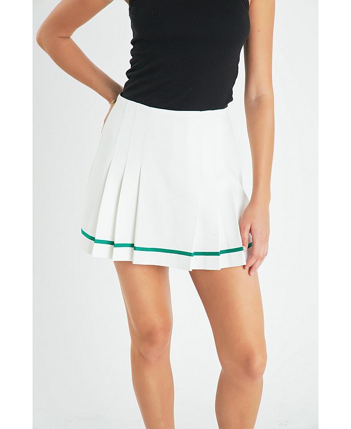 English Factory Women's Pleated Mid Rise Skorts Macy's
