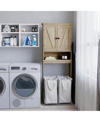 Delilah Over The Toilet Bathroom Organizer With Shelves And Magnetic Closure Doors