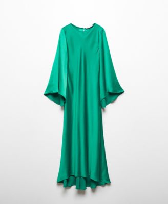 Women's Flared-Sleeve Satin Dress