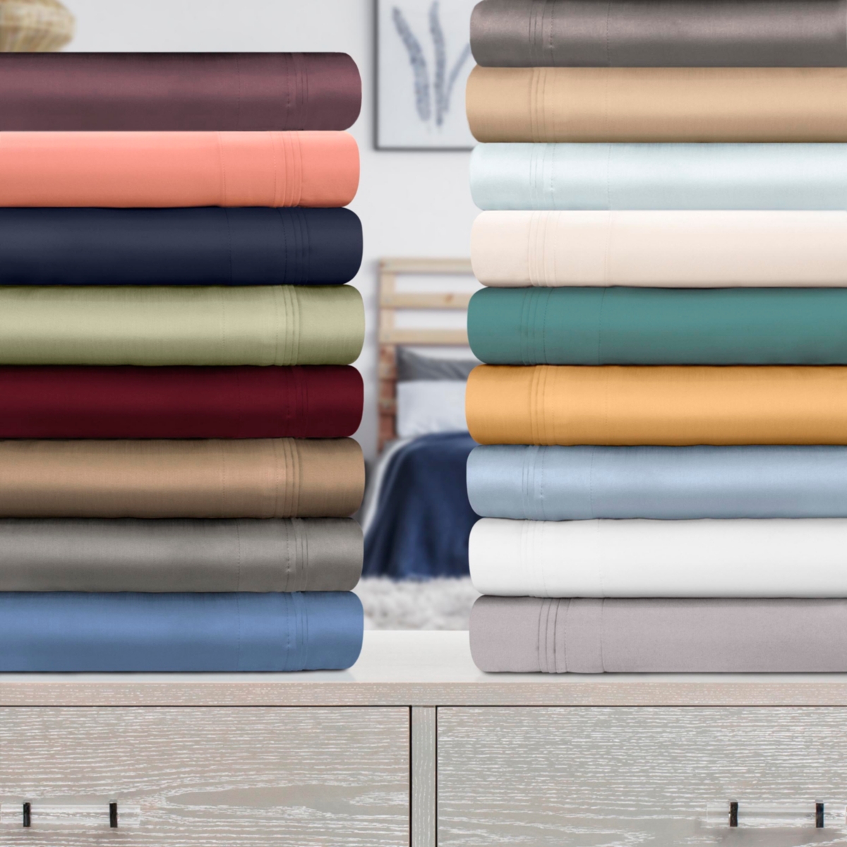 Superior Egyptian Cotton 1000 Thread Count Solid Sheet Set, Olympic Queen
