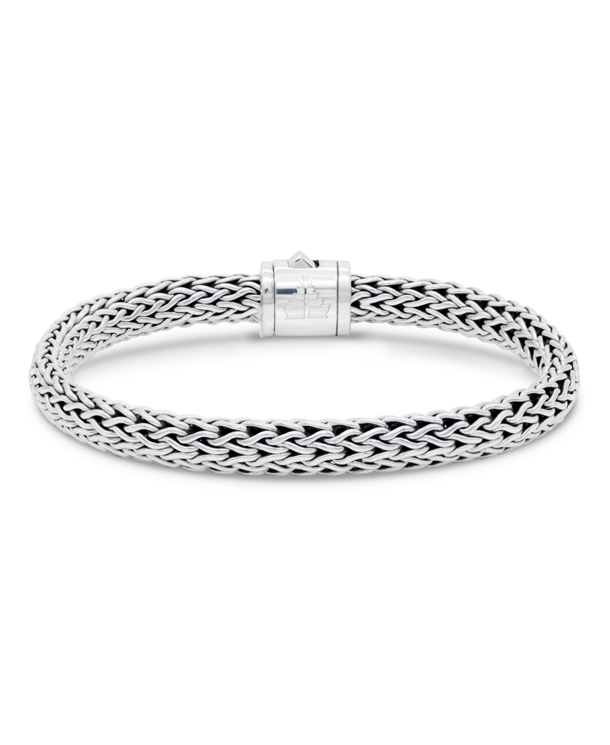 Devata Swiss Blue Topaz & Dragon Bone Oval 7mm Chain Bracelet in Sterling- Silver