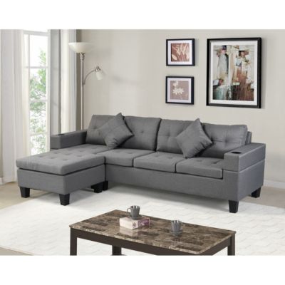 L-Shaped Sectional Sofa Set with Chaise Lounge