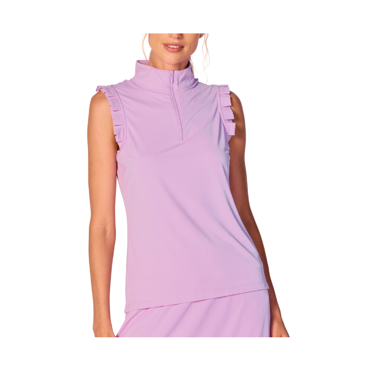 G Lifestyle Clothing Women's Sleeveless Ruffle Top St. Barths Coral XLarge
