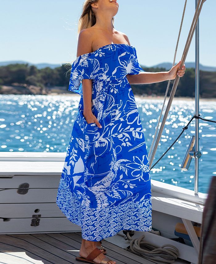 Navy Floral Wrap Plus Size Dress- Cupshe