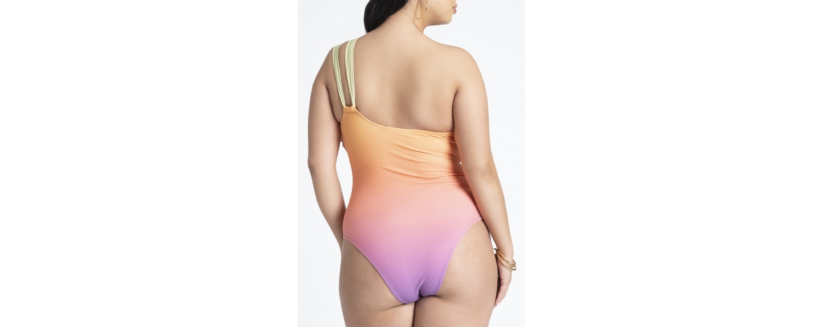 Eloquii Plus Size One Strap Cutout Detail One Piece