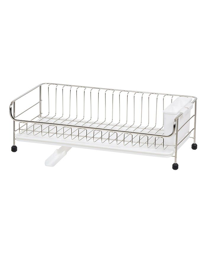 IRIS USA 1-tier Slim-sized Disk Rack with Drain Spout, White - Macy's