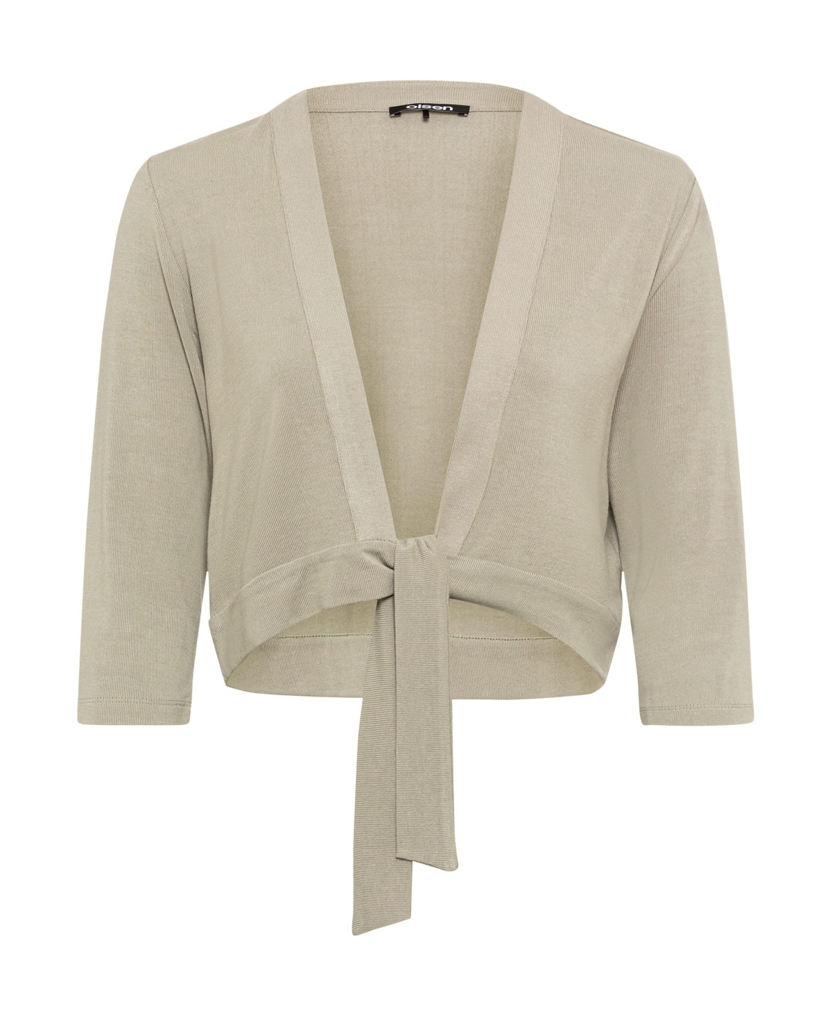 Olsen Women's 3/4 Sleeve Tie Waist Cropped Cardigan