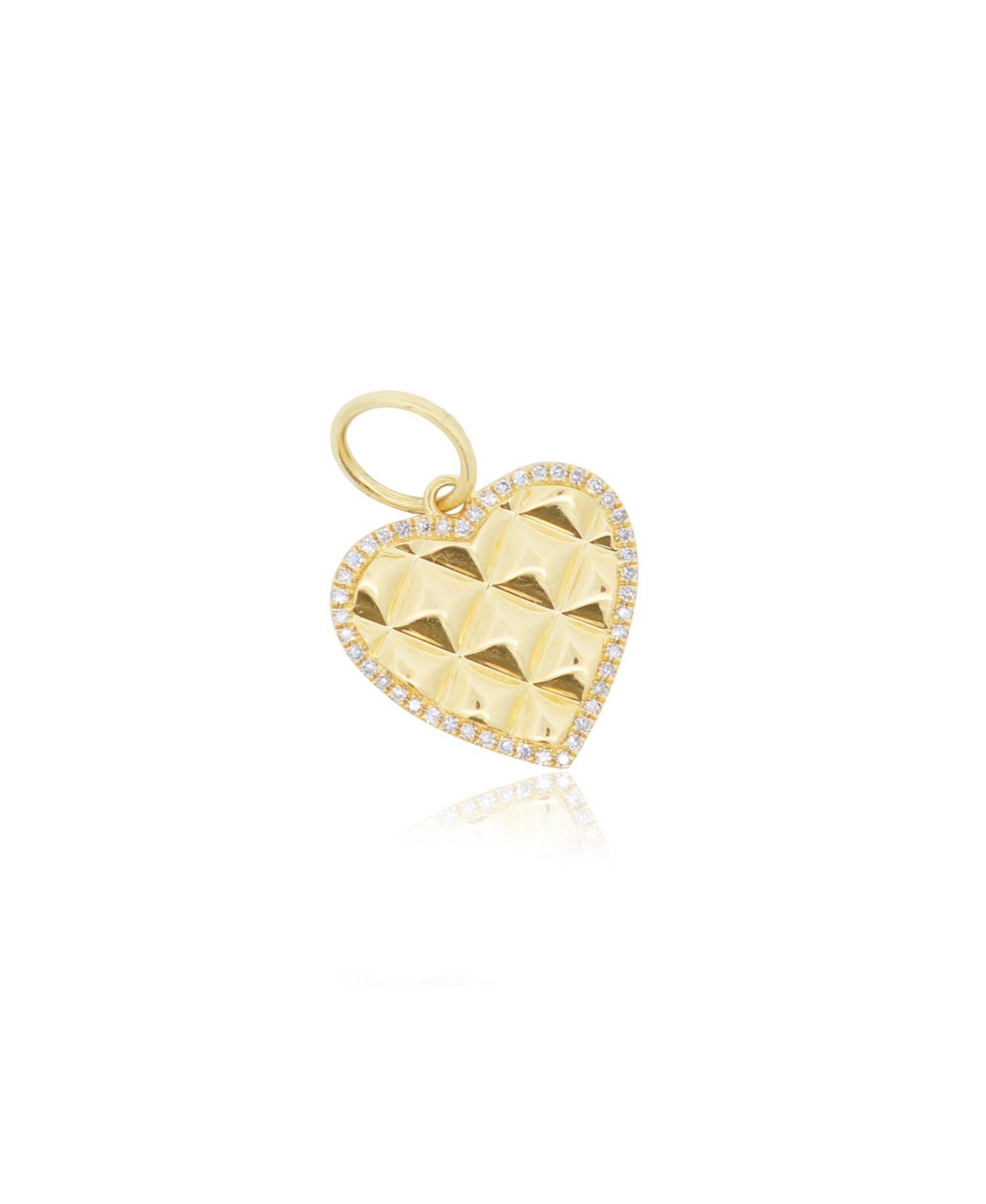 Studded Gold Heart Halo Charm - Gold