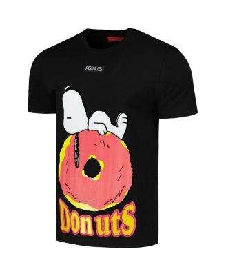 Men's Black Peanuts Snoopy Donuts T-Shirt