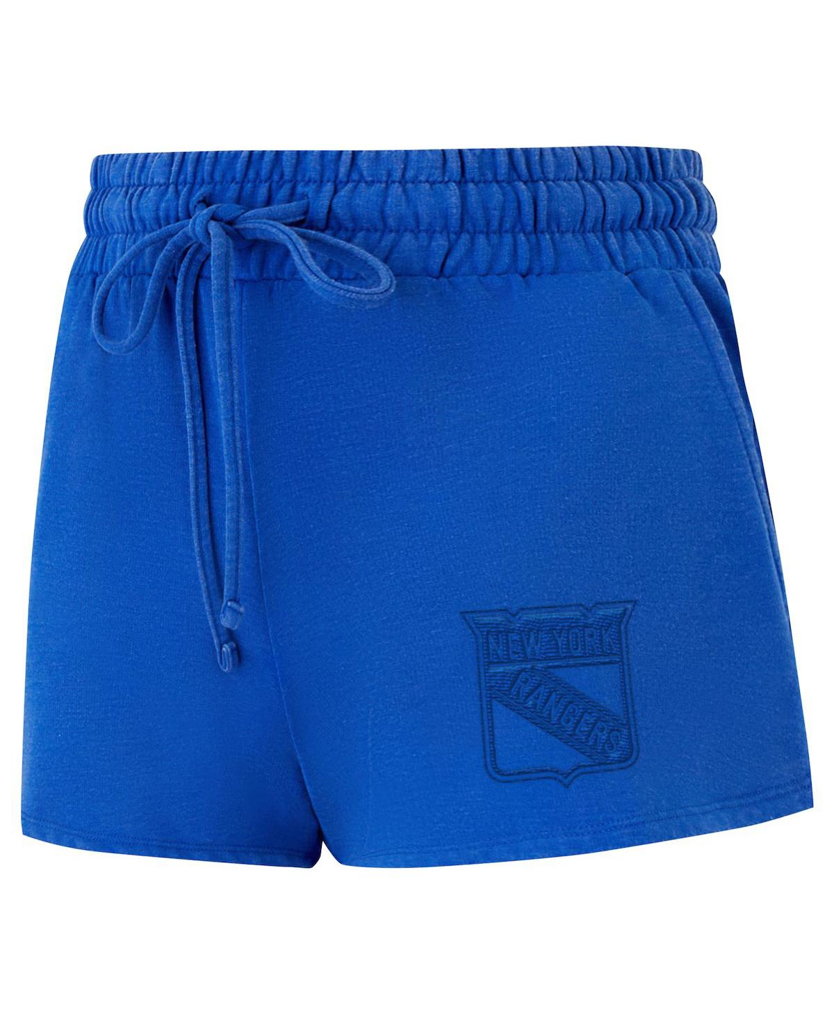 Concepts Sport Women'sNew York Rangers Volley Fleece Shorts - Blue