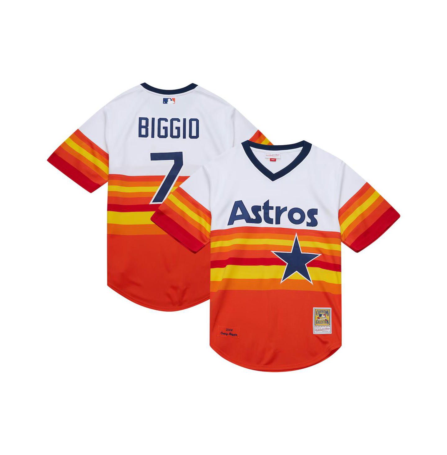 Мужской топ Mitchell & Ness Mitchell Ness Craig Biggio White Houston Astros 2004 Cooperstown Collection Authentic Throwback Jersey — фото 1